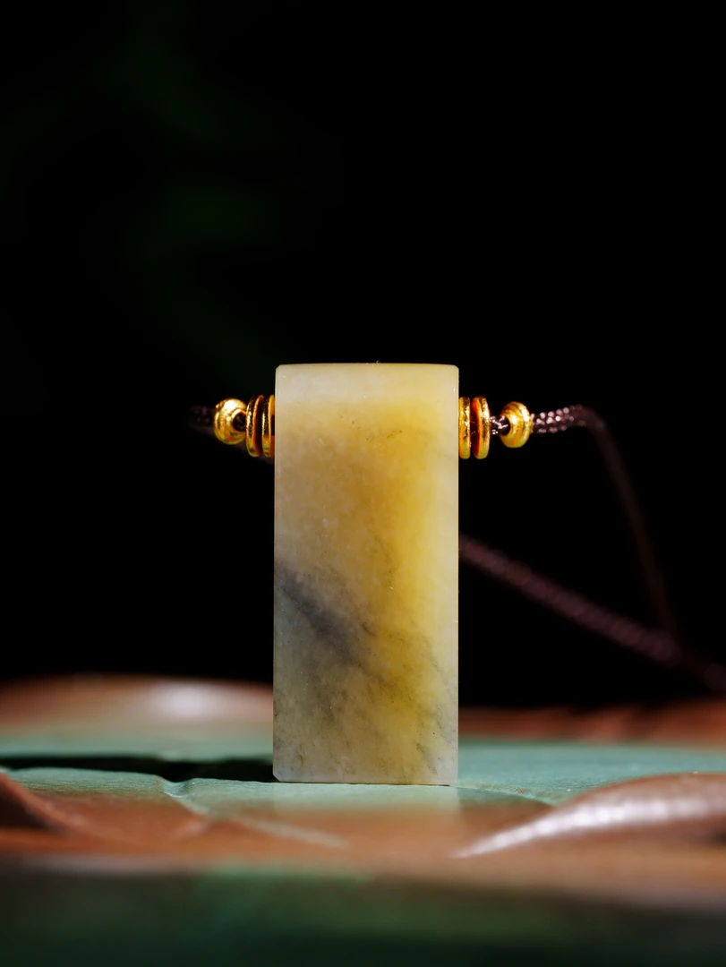 【楼兰系列】楼兰和田玉弯牌万能调节链吊坠多样性发其一（925）D4998