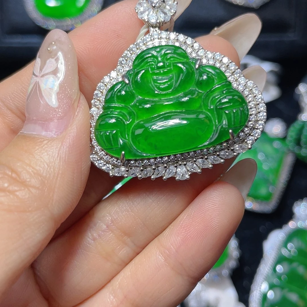 翡翠颈饰银S925镶嵌翡翠