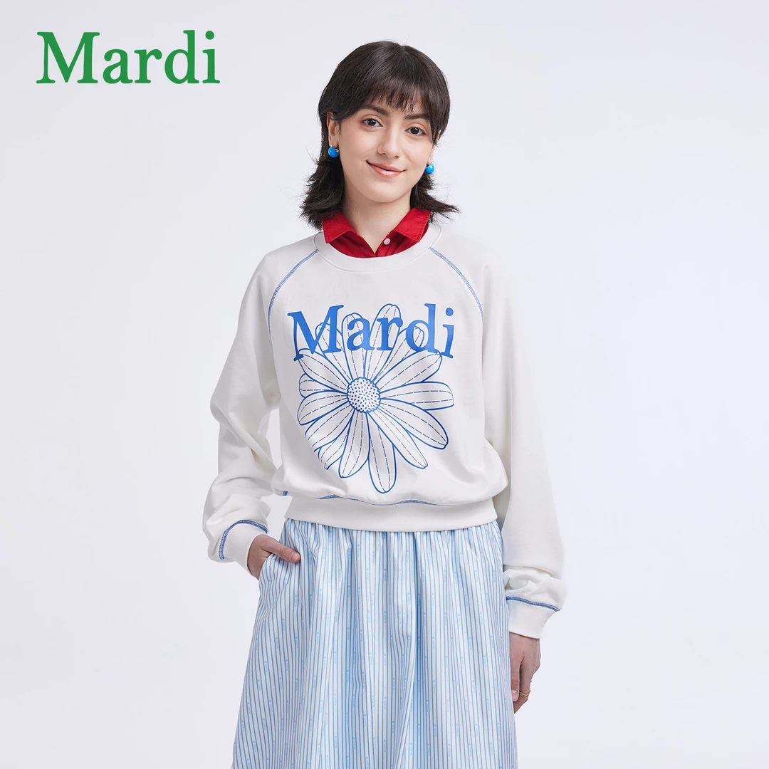 Mardi印花小雏菊短款卫衣休闲秋冬季机能风MWY2512104双11好物