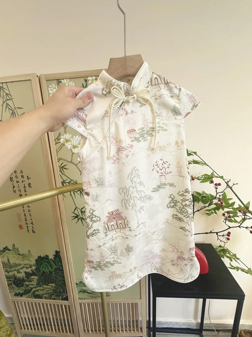 （千里江山）女童旗袍儿童新中式儿童汉服