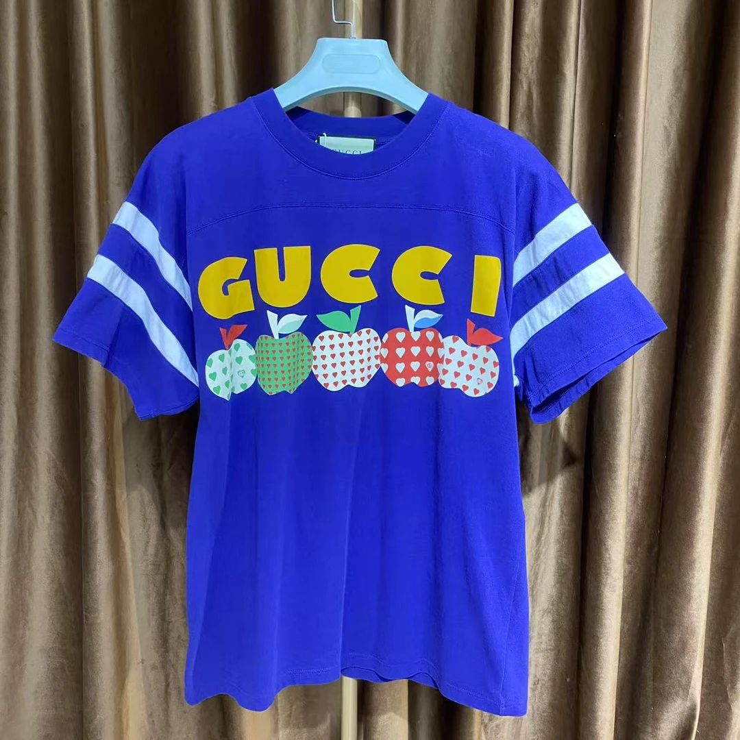 95新 GUCCI/古驰 古驰蓝色短袖T恤/XS码/2040010