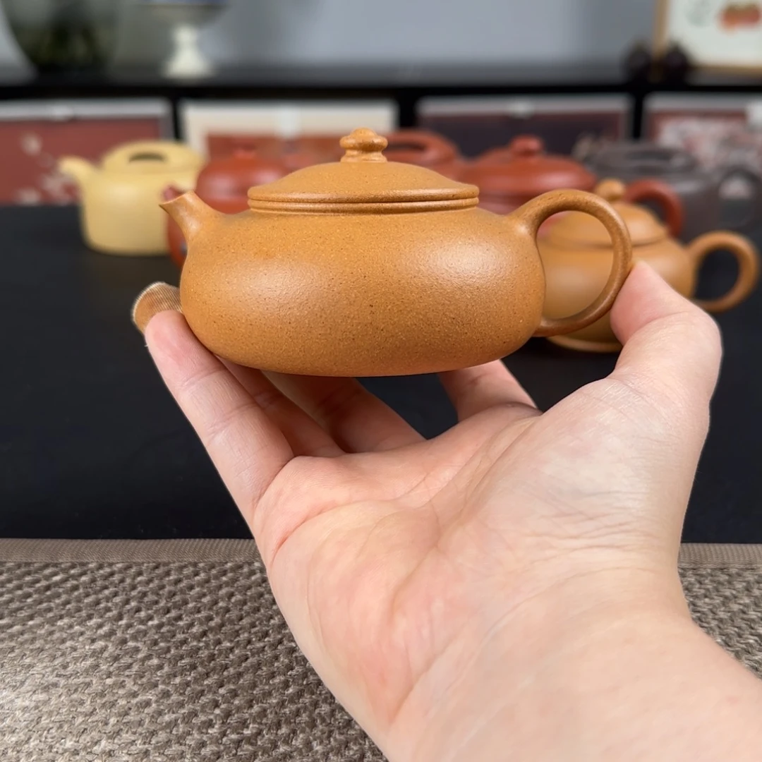 茶壶紫砂寒江老宕黄金段半手140ml