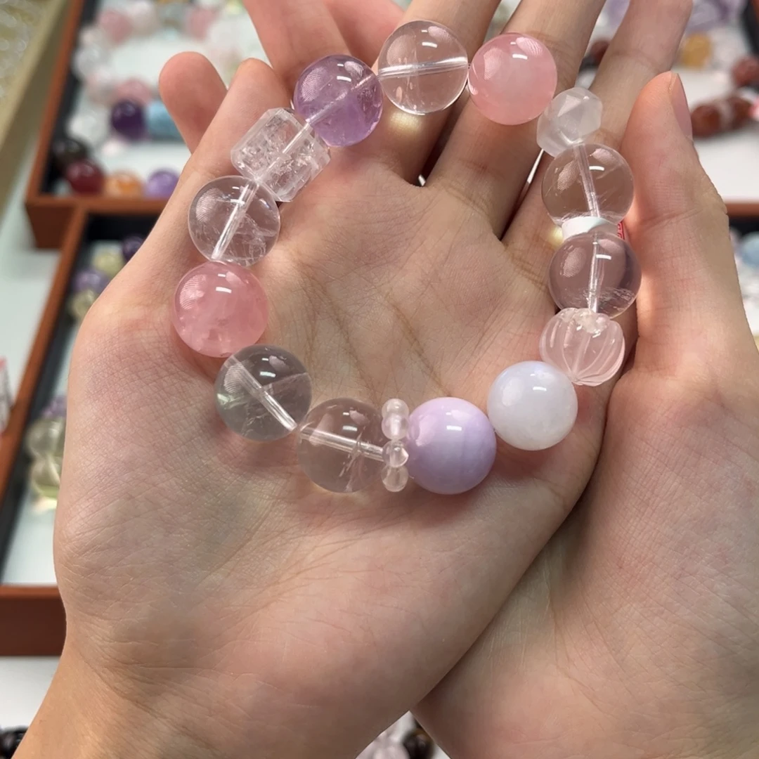 水晶未镶嵌手串14-15mm设计款