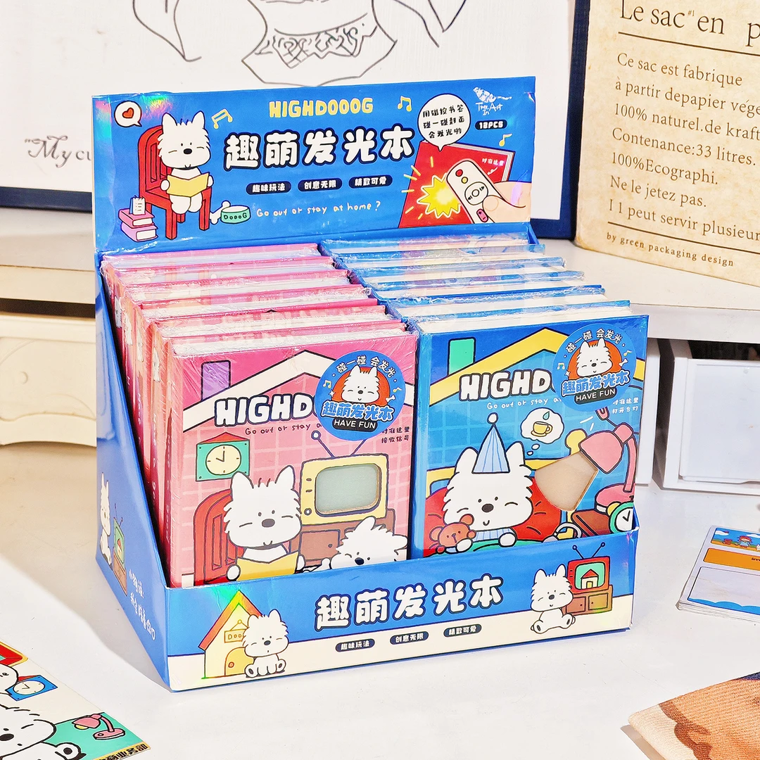 西高地卡通发光本笔记本子ins高颜值学生记事本日记本手账本文具