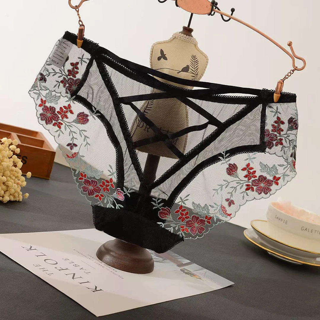 白莲（120-210斤）女士大码内裤蕾丝性感舒适透气亲肤