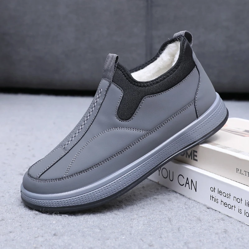 冬季新款老北京布鞋男加绒加厚绵羊毛爸爸鞋防滑保暖休闲雪地靴男