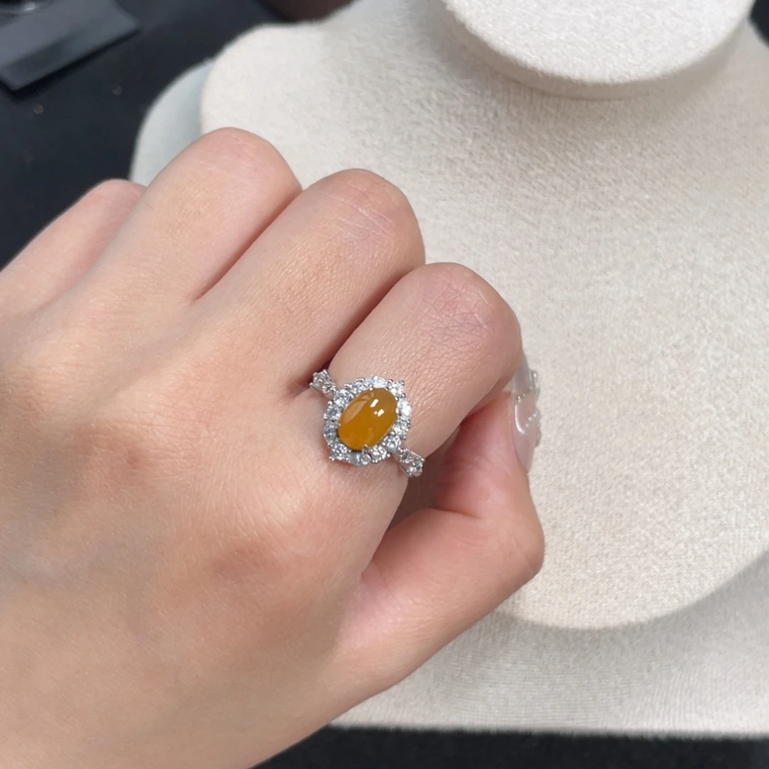 翡翠戒指银S925镶嵌215488