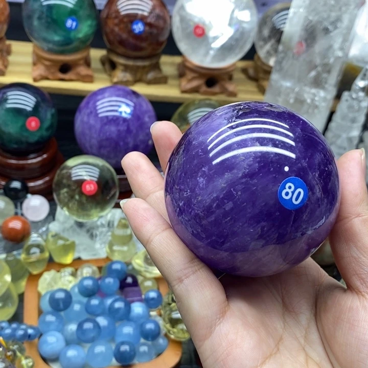 喜***遂石材天然紫水晶球