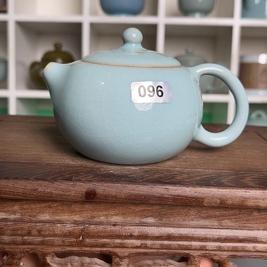 杯096原矿天青釉西施壶手工120ml微微瑕