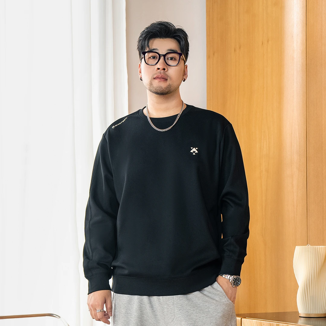 【经典百搭】胖哥大码男装秋季上档次2025新款轻奢加肥万能穿搭卫衣