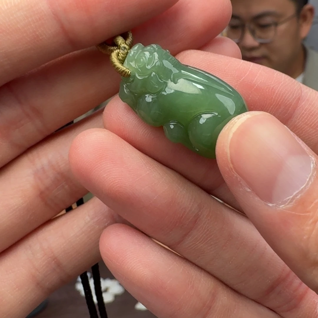 颈饰未镶嵌和田玉917二帅卡28左右貔貅
