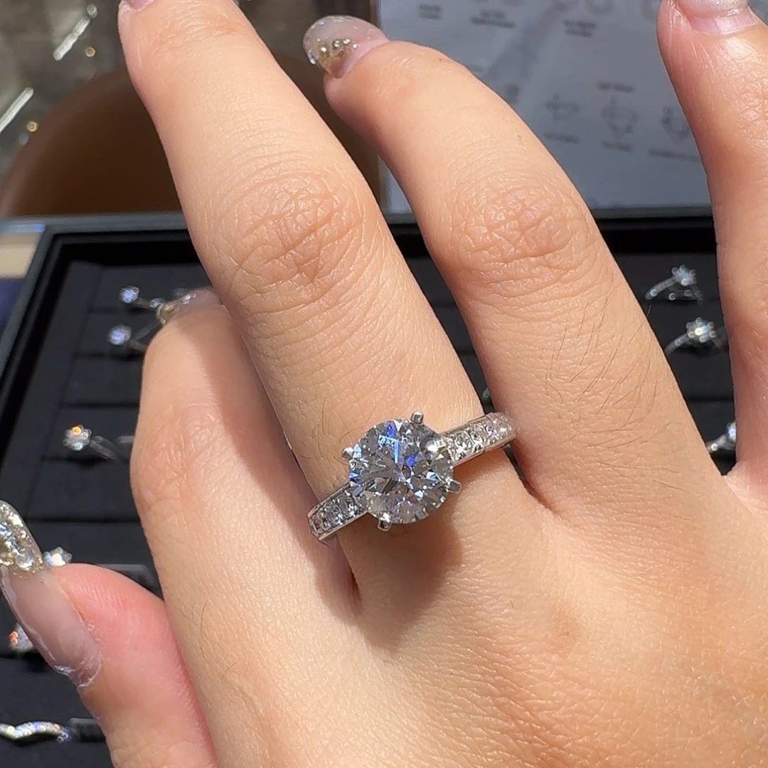 合成钻石铂Pt950镶嵌