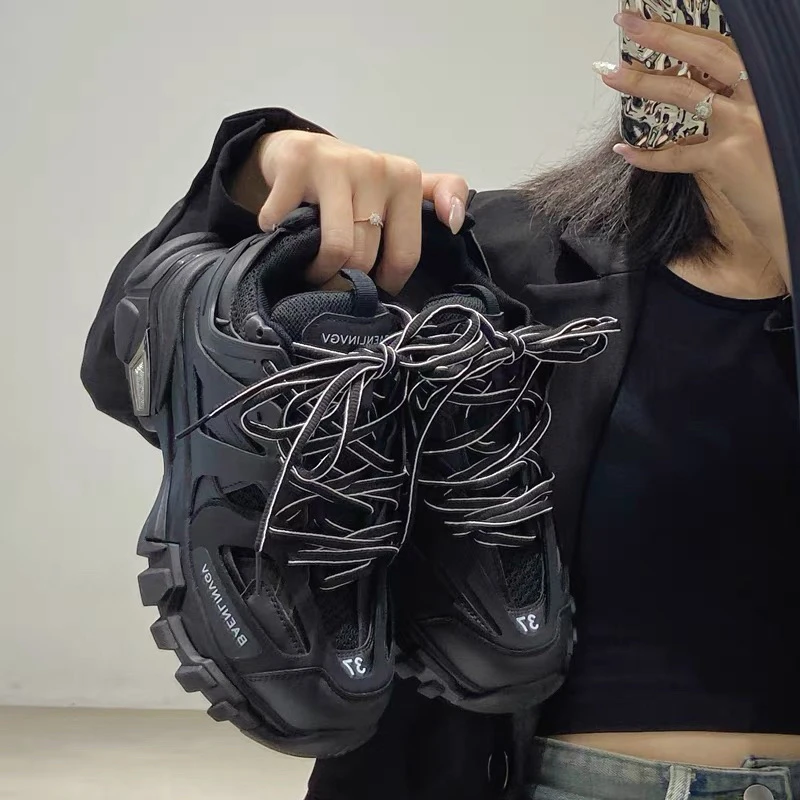 巴家秋款厚底老爹鞋女真皮超轻休闲透气炸街百搭小众运动鞋女D10