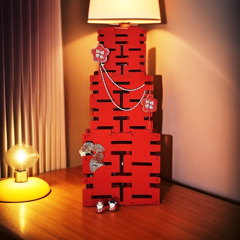 结婚立体双喜喜字摆件婚礼新房客厅装饰婚房装饰布置大囍婚庆用品