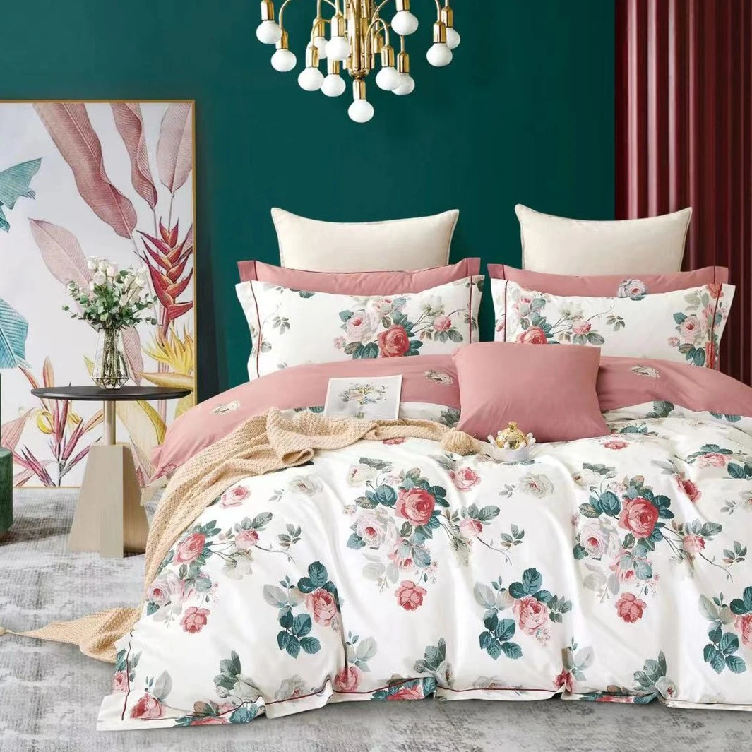 N2741 纯棉铂金133*76斜纹AB双人滚绳被套 赫莲娜200*230轻奢亲肤