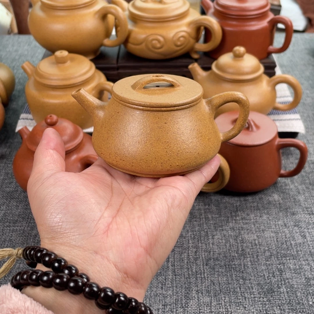 紫砂茶壶黄金段瓦瓢全手30目148c