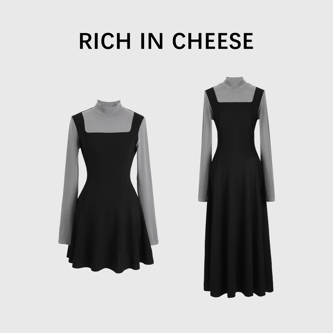 RICHINCHEESE 北海道情书【系列合集】半高领设计磨毛版显瘦连衣裙
