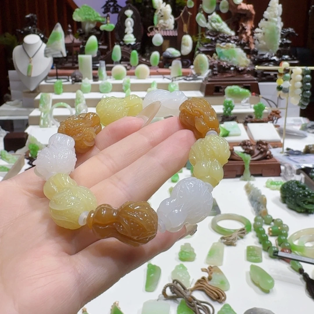 未镶嵌和田玉挂件白菜手串