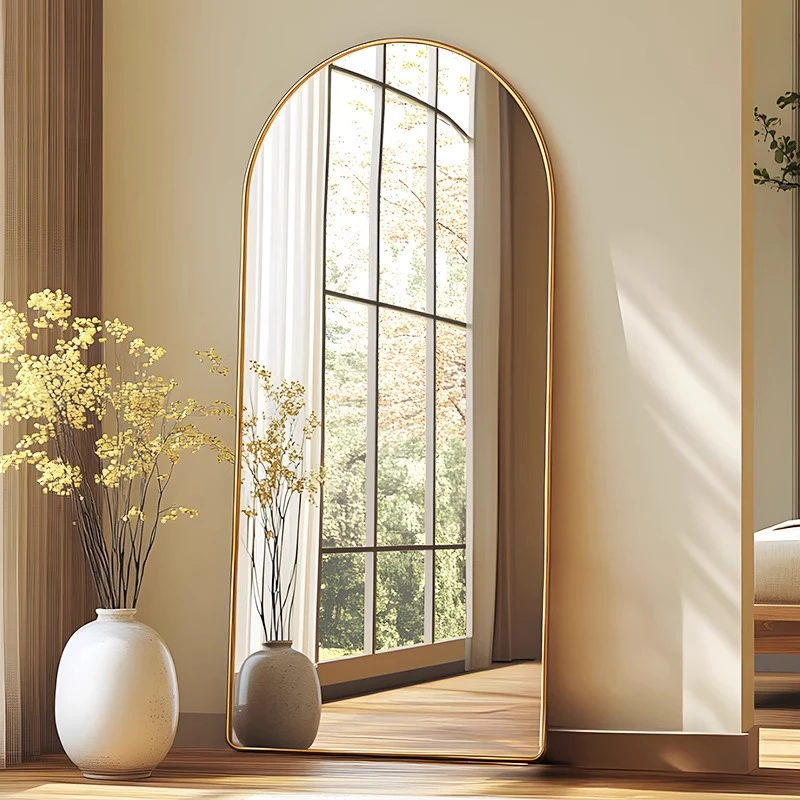 穿衣镜轻奢高级大镜子全身镜家用落地镜可移动女生卧室玻璃试衣镜