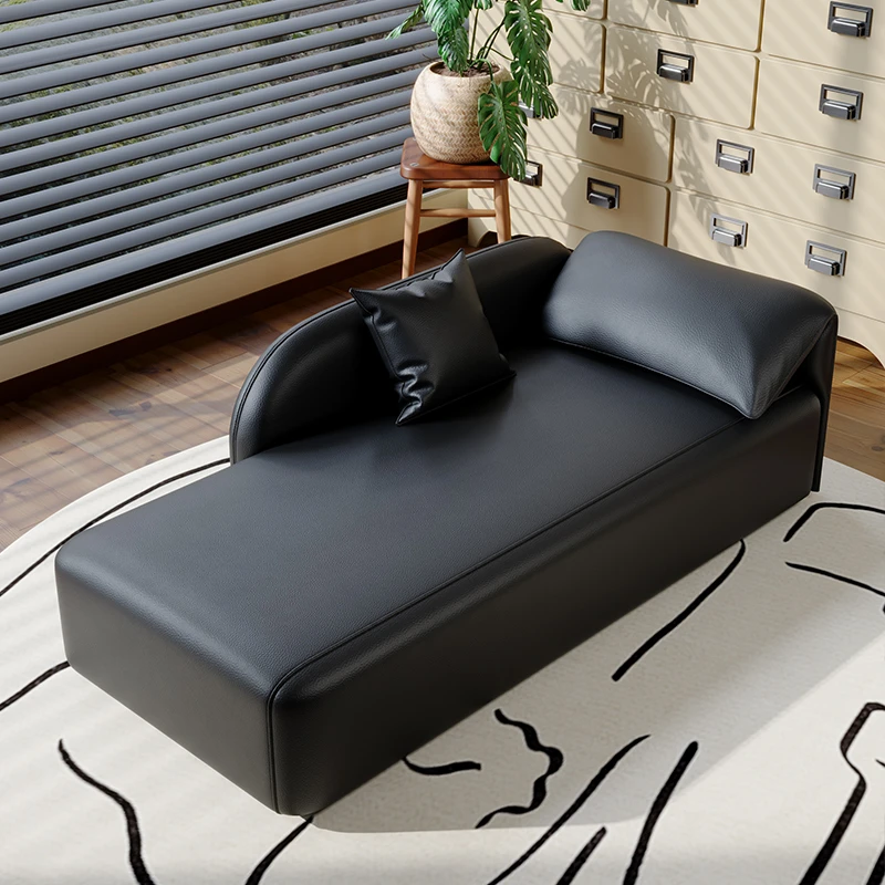 现代简约皮革大象耳朵贵妃躺椅客厅轻奢单双人沙发阳台卧室贵妃榻