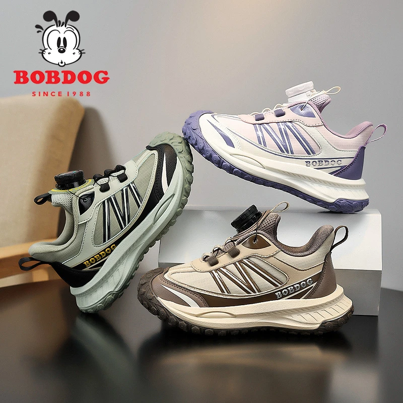 巴布豆春秋新款皮面防水秋季男童女童鞋运动鞋学生休闲鞋学校户外