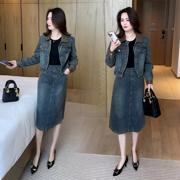 2025新款春秋新款时尚洋气穿搭气质休闲显瘦洋气减龄牛仔套装17