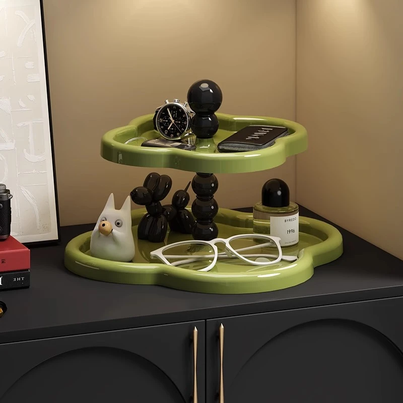 中古风玄关钥匙收纳摆件入户进门托盘家用卧室客厅轻奢高级储物架