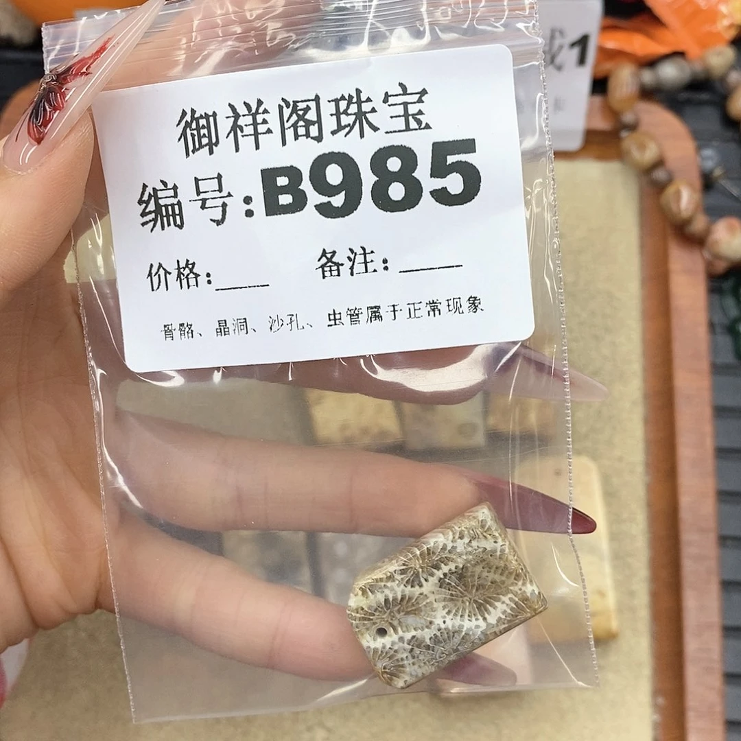 硅化珊瑚（珊瑚玉）颈饰未镶嵌泡**