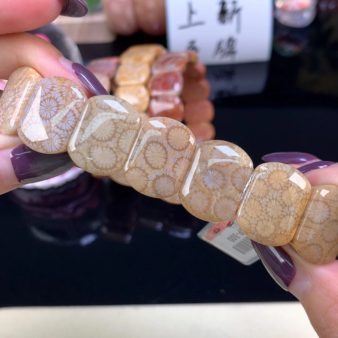 【闪购商品】颈饰未镶嵌硅化珊瑚（珊瑚玉）上新手牌均匀花（8号）
