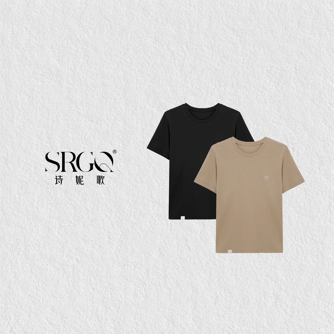 诗妮歌25&SS春夏系列 经典蚕丝刺绣女圆领T恤休闲百搭短袖