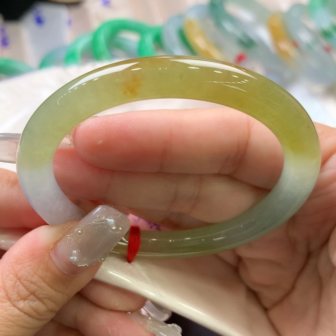 翡翠未镶嵌手镯53圆条