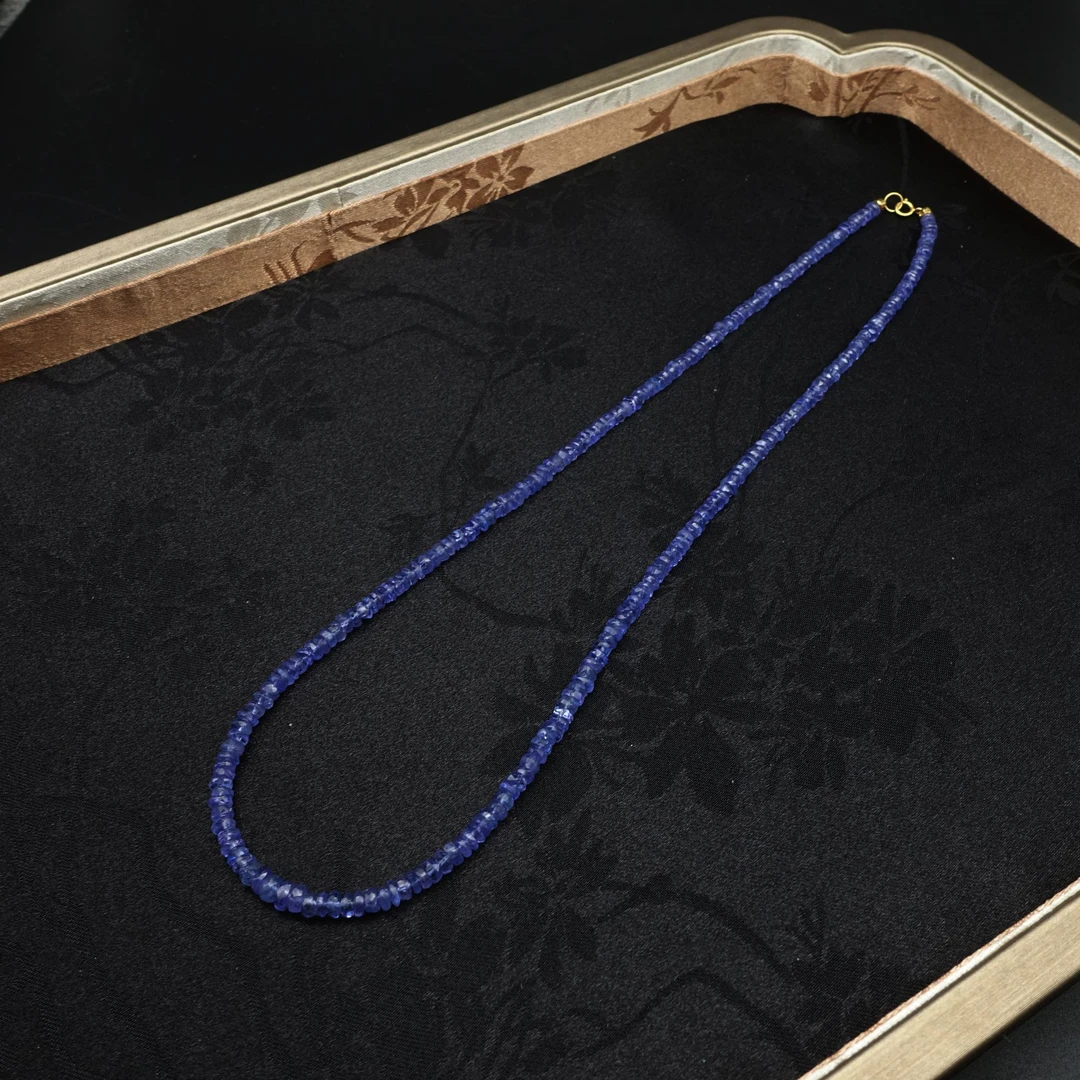 JUSTARRY【欣遇-预售】18k金天然坦桑石刻面锁骨链（定位扣非18k金）