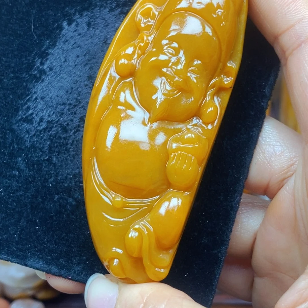 未镶嵌石英质玉（黄龙玉）吊坠(不含链)