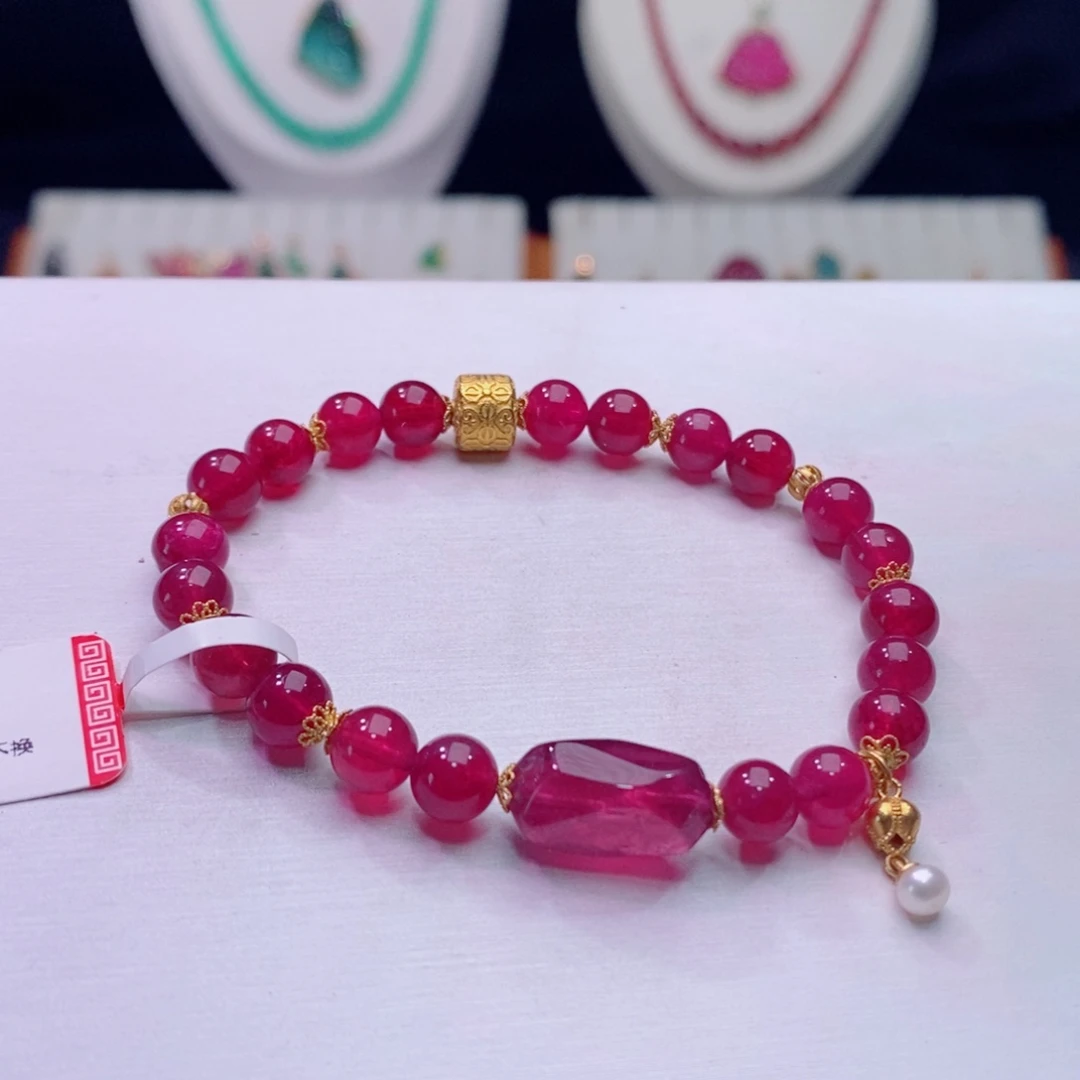 手链18K金镶嵌碧玺碧玺A手链