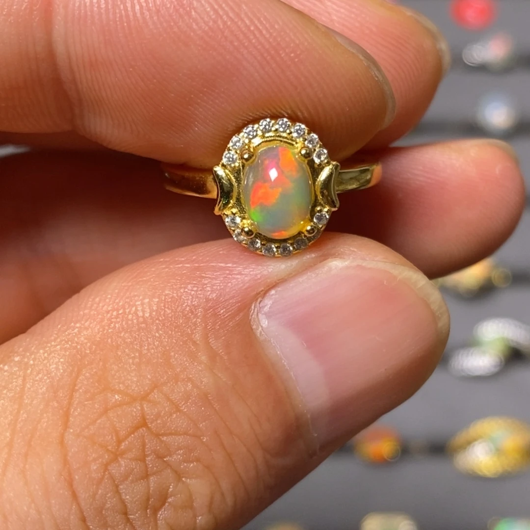 银S925镶嵌欧泊戒指76