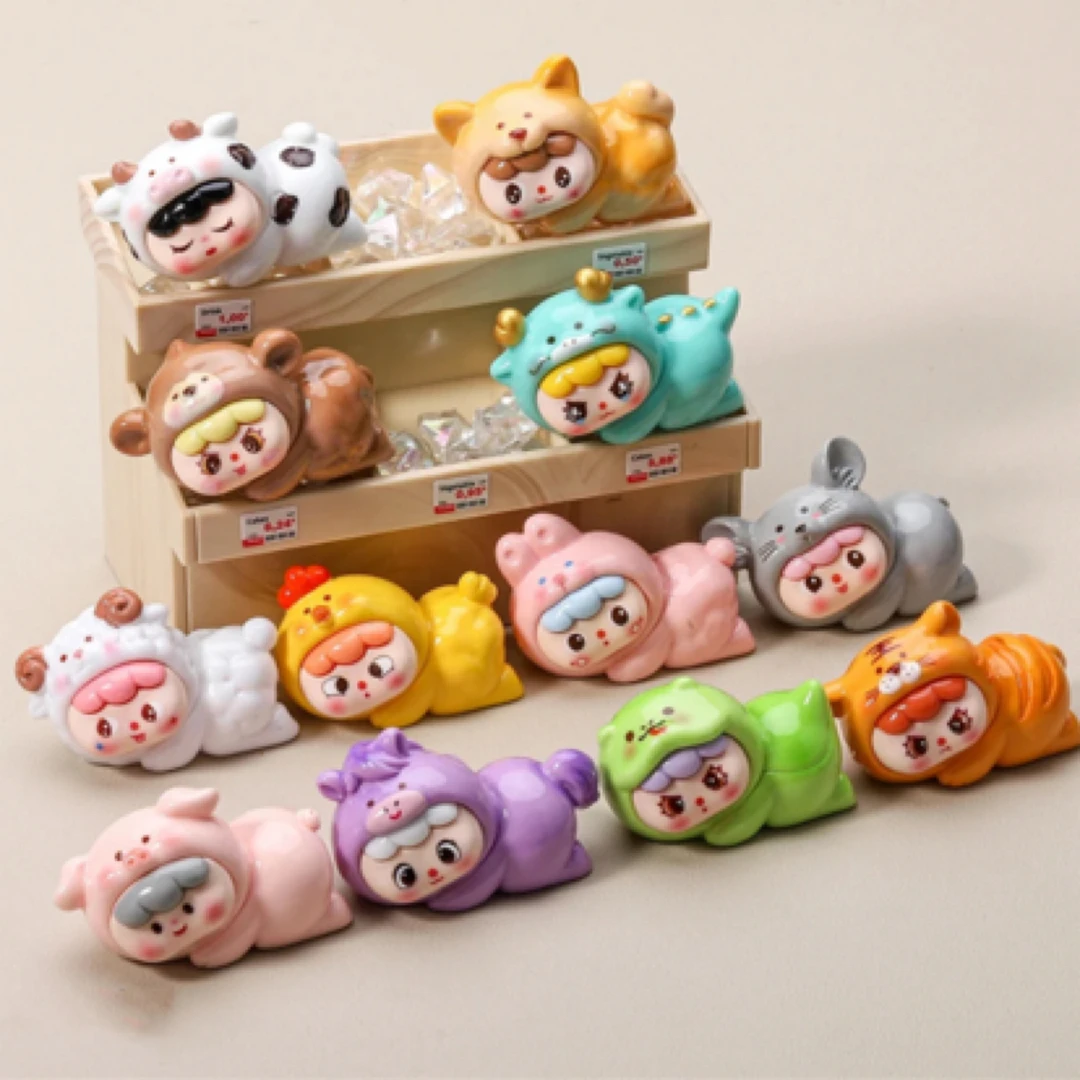 （九宫格 双许愿）十二生肖DIY卡通树脂饰品