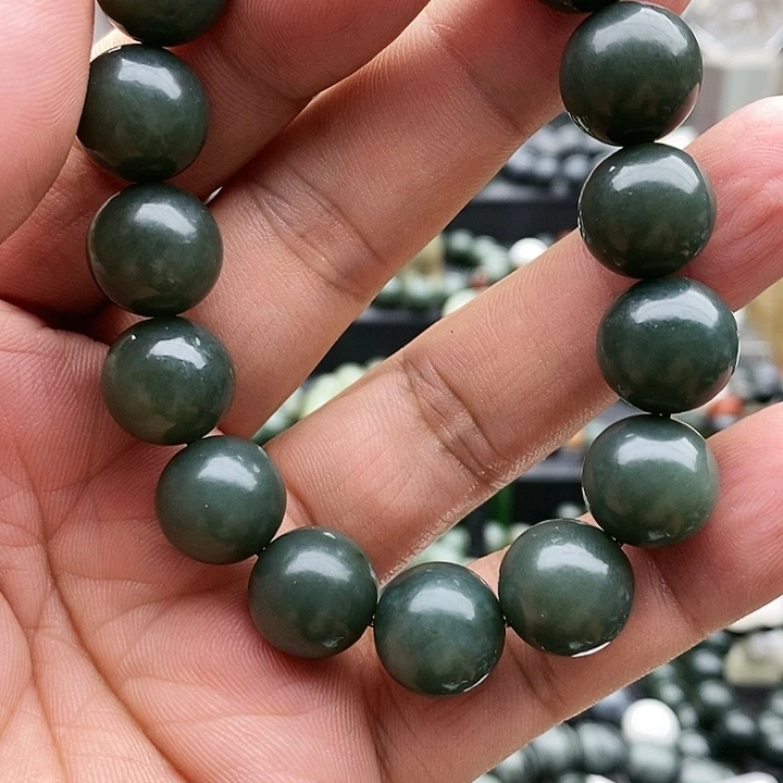 【闪购商品】手链未镶嵌和田玉14孔雀蓝