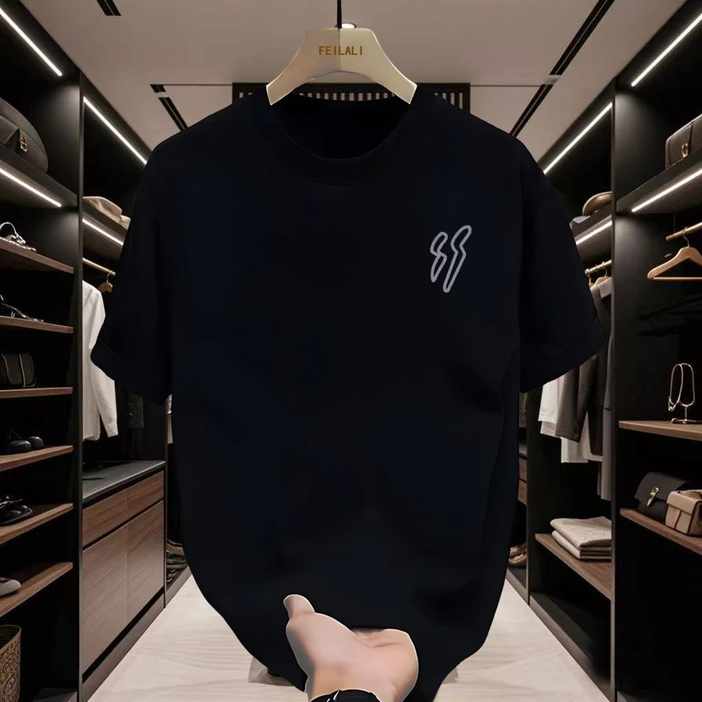 夏季美式高街短袖t恤百搭潮流圆领印花纯棉休闲男生衣服男士T恤潮