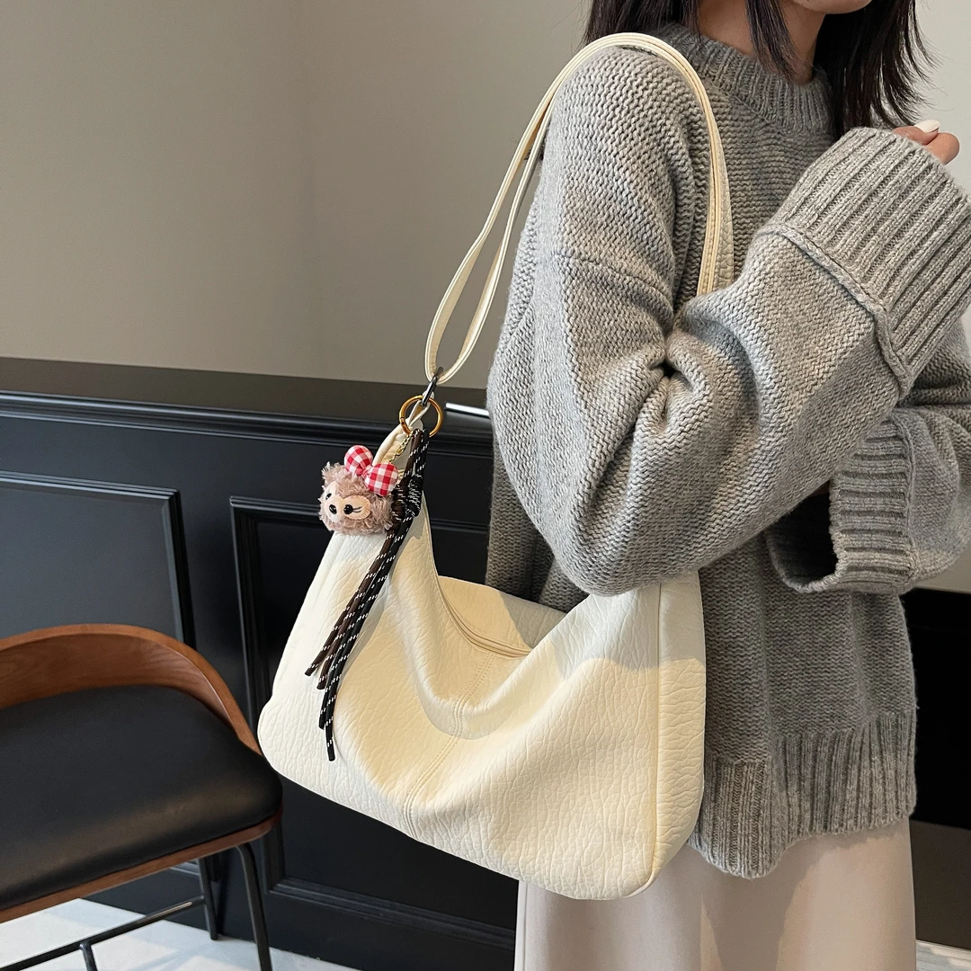 2025冬季新款休闲时尚百搭单肩斜挎大容量托特包通勤简约单肩包包