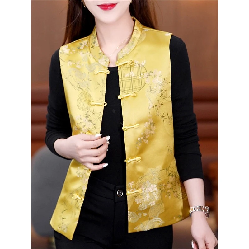 【冬季上新】新中式国风马甲女春秋2025新妈妈装加厚短款毛呢套装