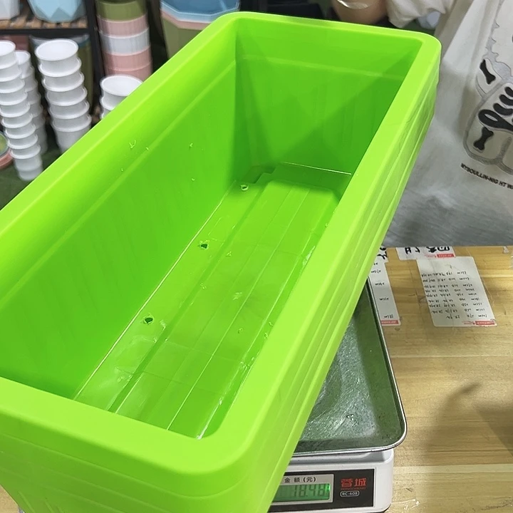微瑕竖纹菜盆长55宽25高17绿色无托4只