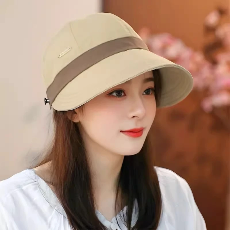 鸭舌帽新款防晒帽遮阳帽子可折叠夏季夏天户外骑行渔夫帽大帽檐