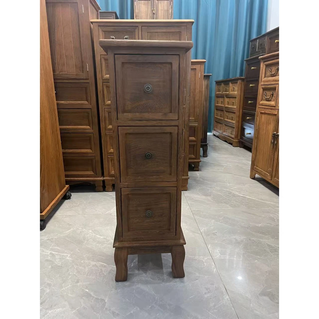 25*30*76cm实木窄三斗柜客厅储物柜阳台收纳柜卧室床头柜