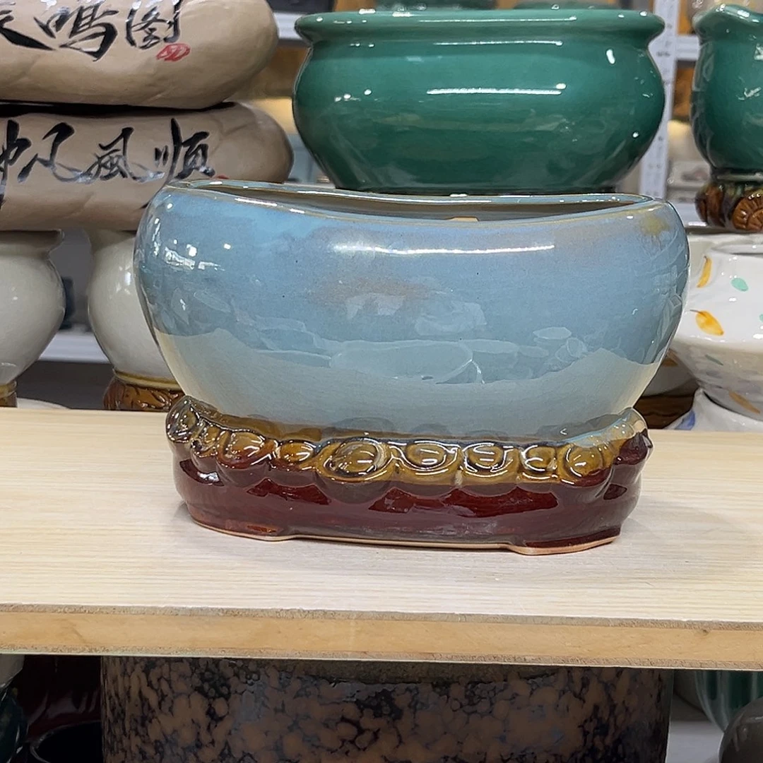 陶瓷绿植多肉微瑕花盆口径19*12*13