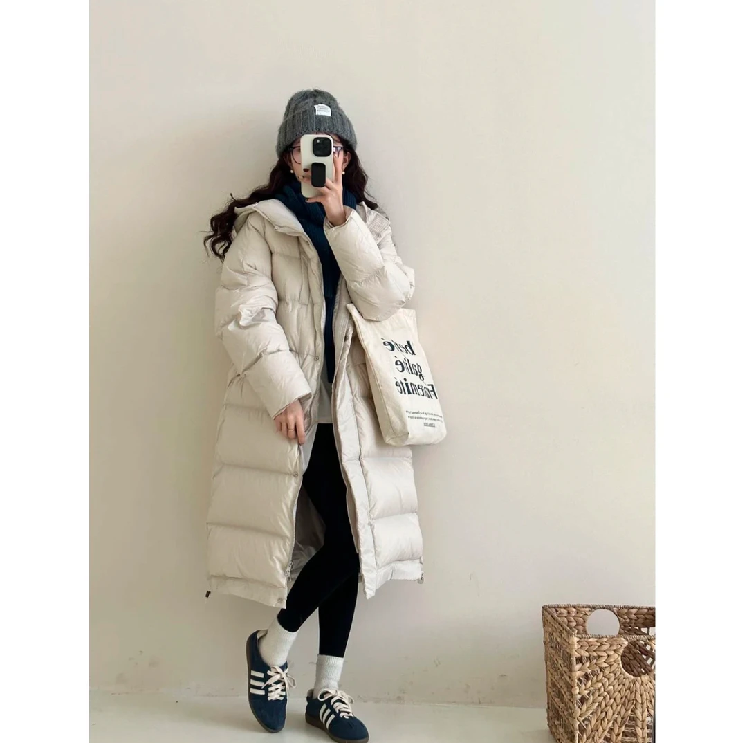 冬季纯色气质白鸭绒羽绒服大被子外套8824-16