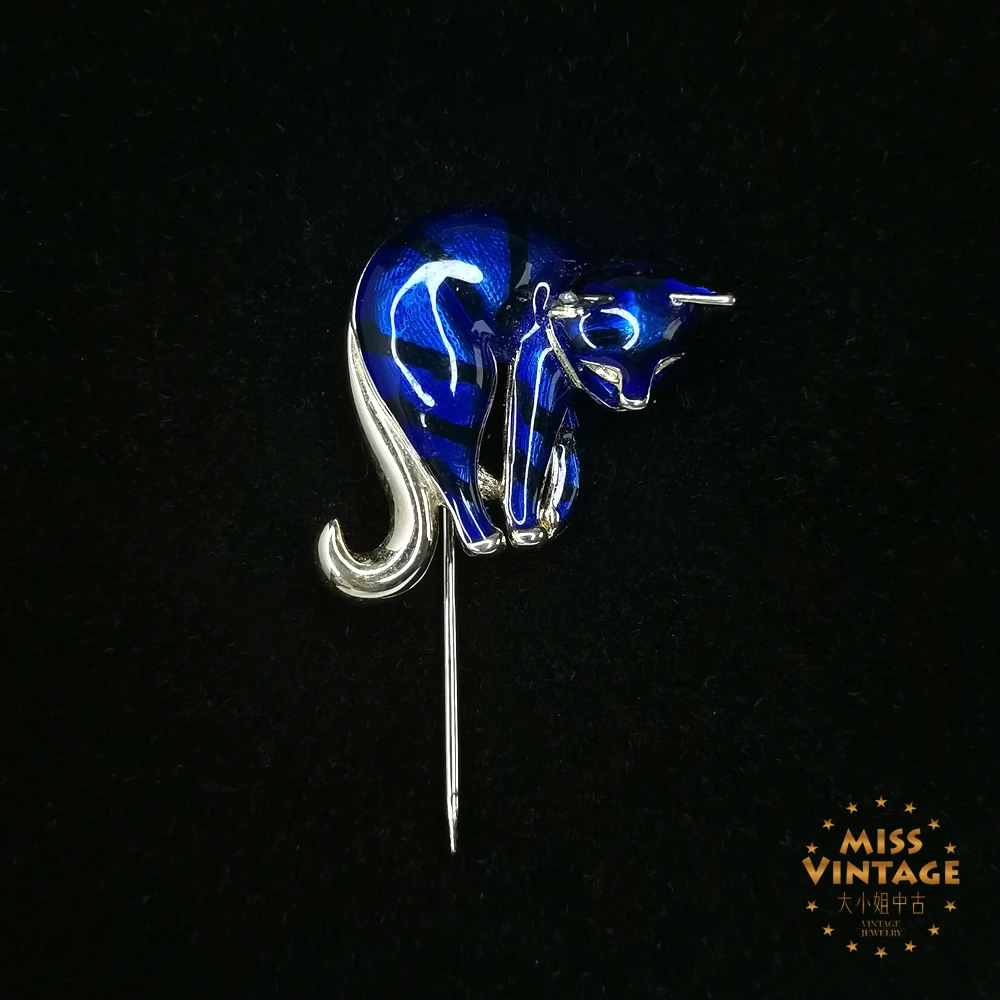 优雅蓝猫胸针[2502041-012]