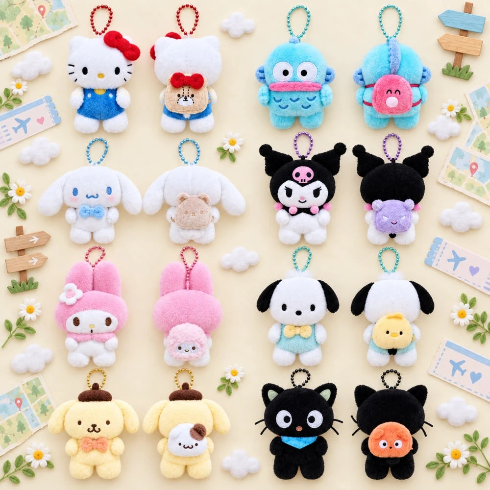 【首尔限定】韩国三丽鸥背包系列Kitty美乐蒂毛绒玩偶玩具挂件包挂
