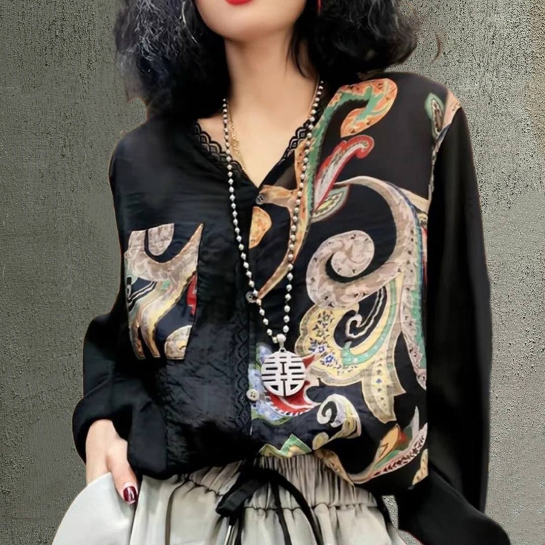 高端欧货洋气减龄上衣女2025春款女装小众时尚设计感百搭V领衬衫