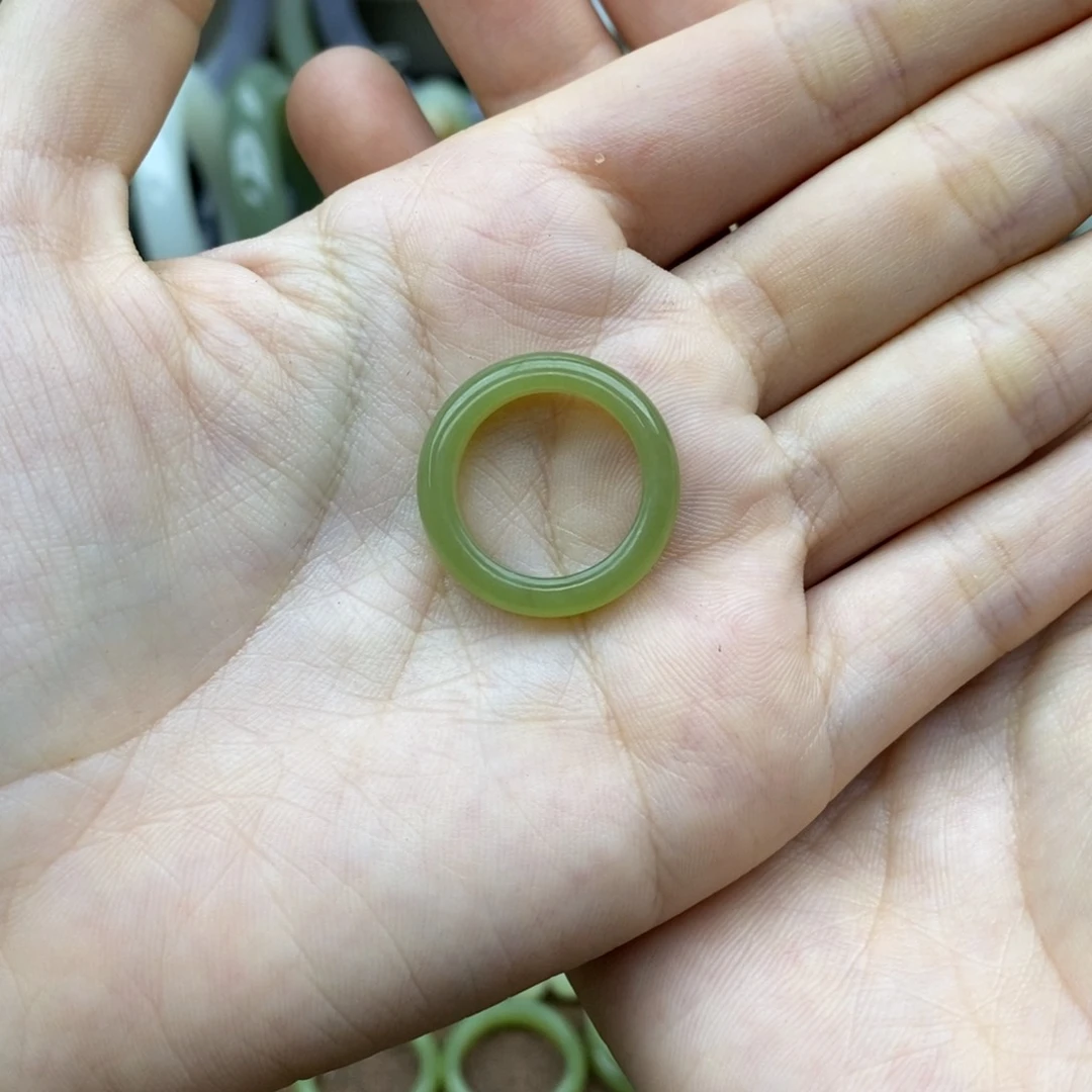 和田玉戒圈未镶嵌蓝**酱