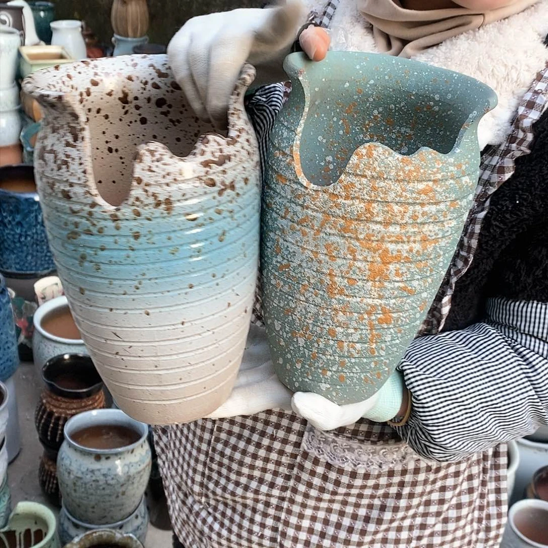 紫砂花盆瑕疵口15高25